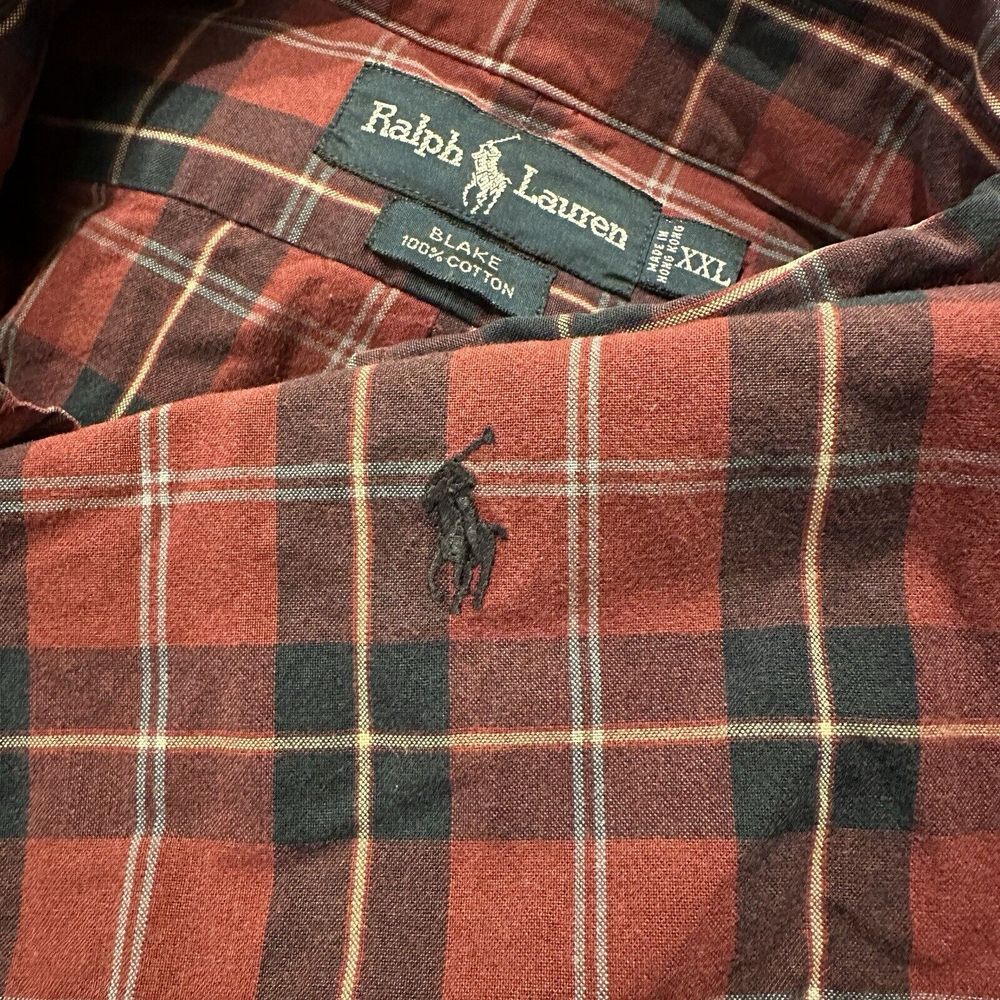 Lauren Ralph Lauren Men's Plaid Button-Down Shirt in Red and Black